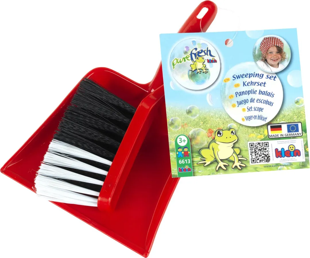 Klein Toys Pure Fresh 2-delige Veegset - Zwart/Wit/Rood