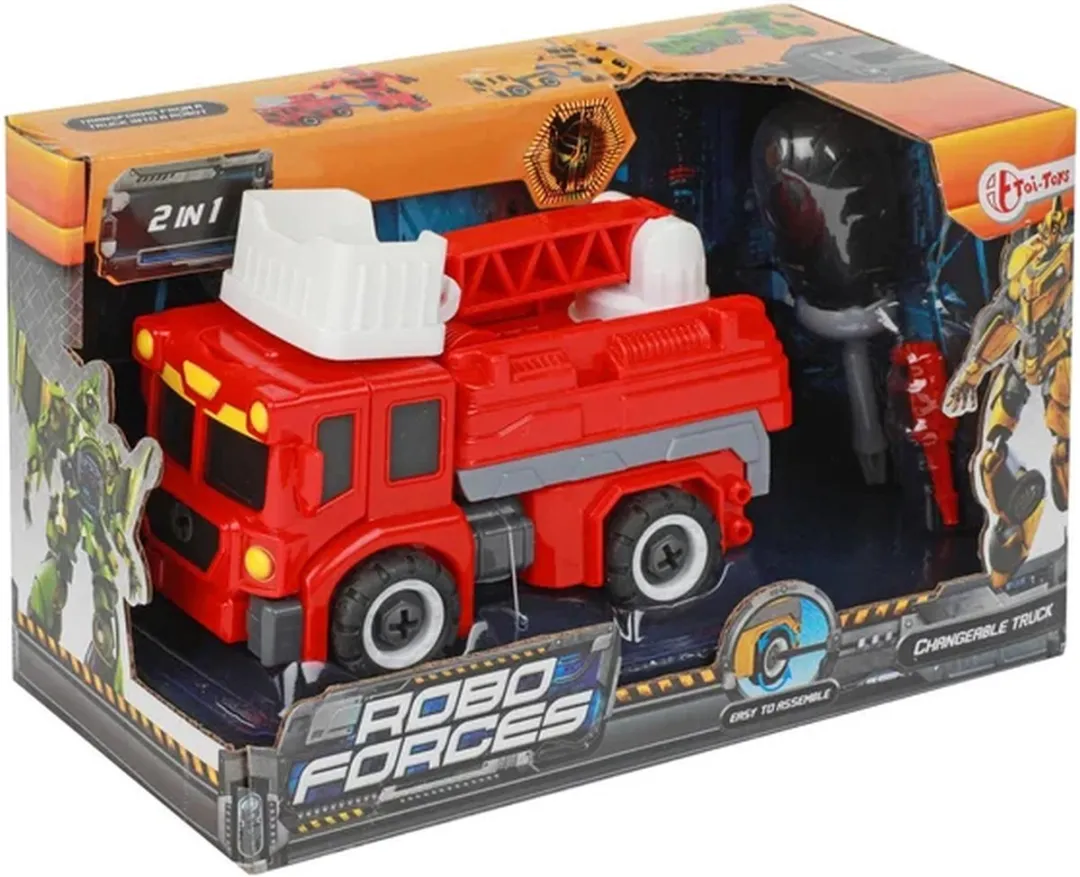 Toi-Toys Roboforces Brandweerauto Blauw