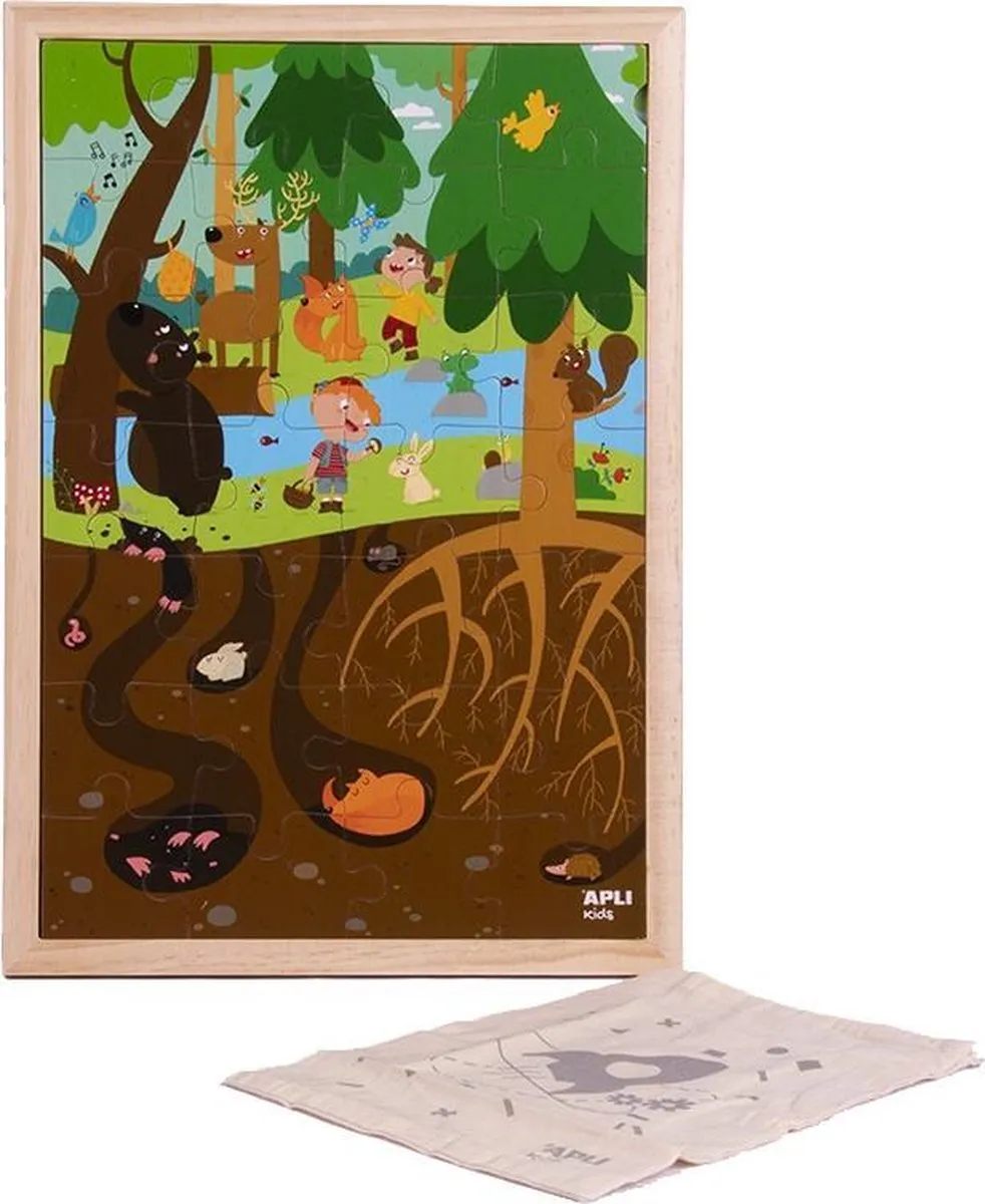 Apli Kids Houten Puzzel Bos 28 Stuks - Multi Color