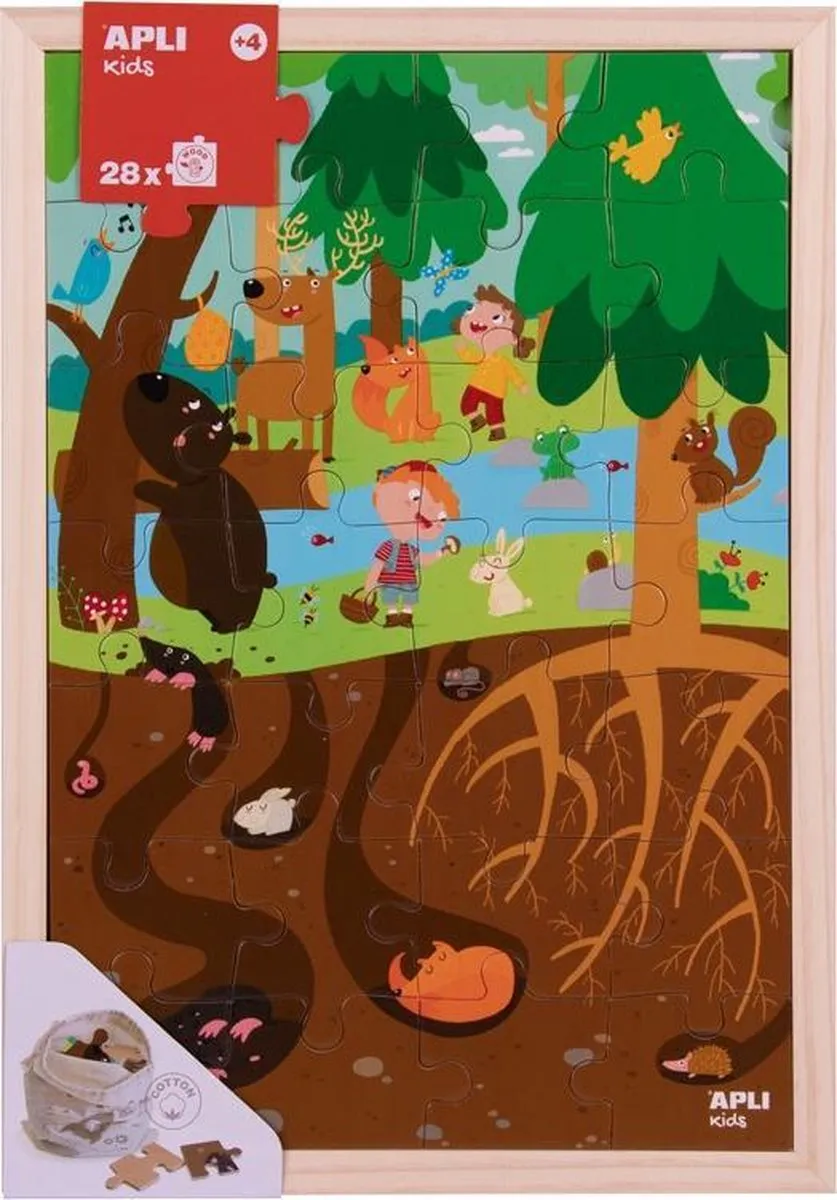Apli Kids Houten Puzzel Bos 28 Stuks