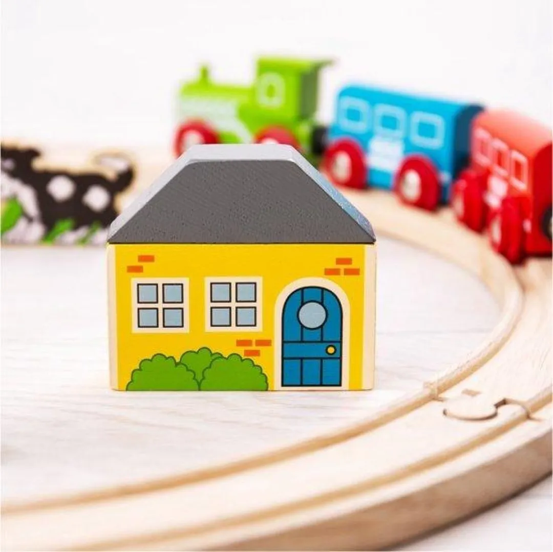 BIGJIGS Houten Treinbaan Startersset 20-delig - Multi