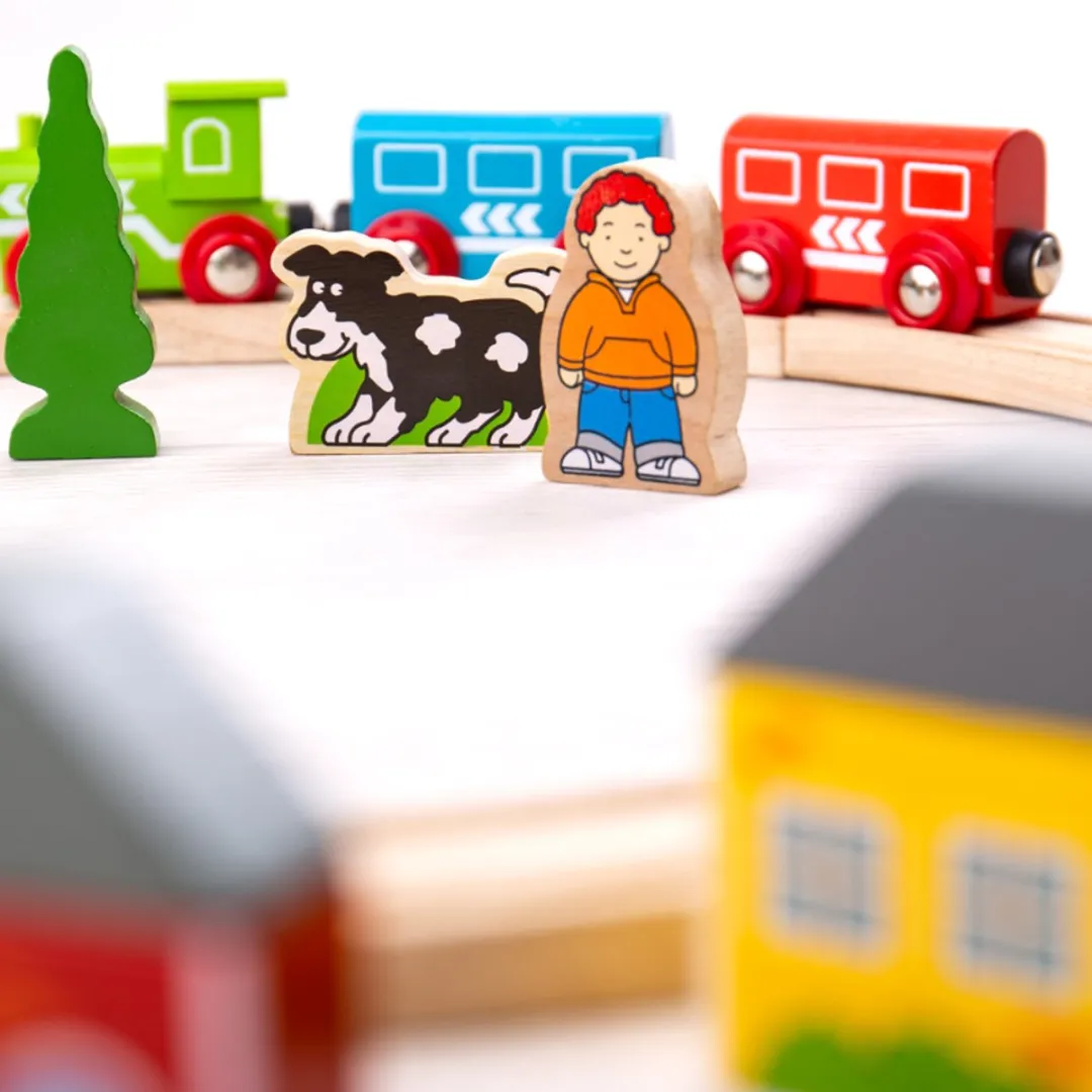 BIGJIGS Houten Treinbaan Startersset 20-delig - Multi