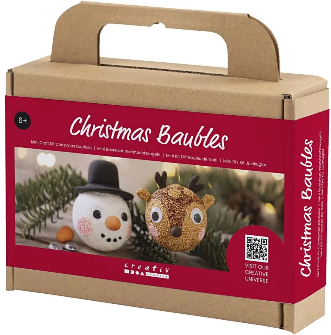 Creativ Company Mini Hobbyset Kerstballen Rendier & Sneeuwpop Multicolor