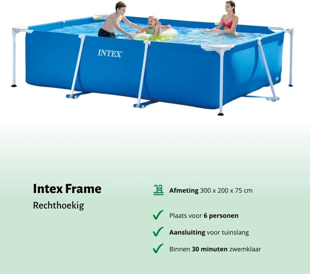Intex Frame Zwembad 300x200x75cm Blauw - 28272NP-Blauw