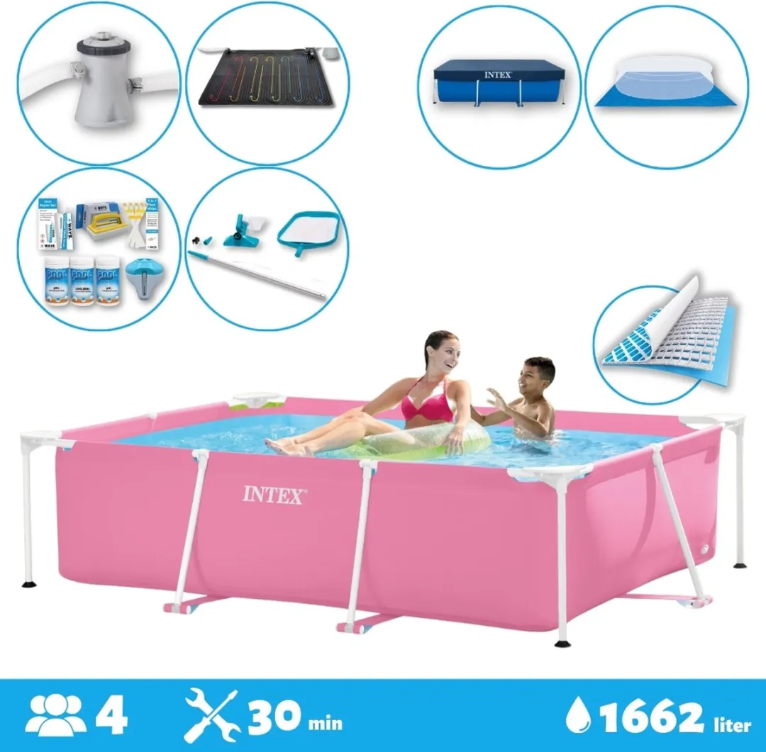 Intex Voordeelverpakking Rechthoekig Frame Zwembad 220x150cm