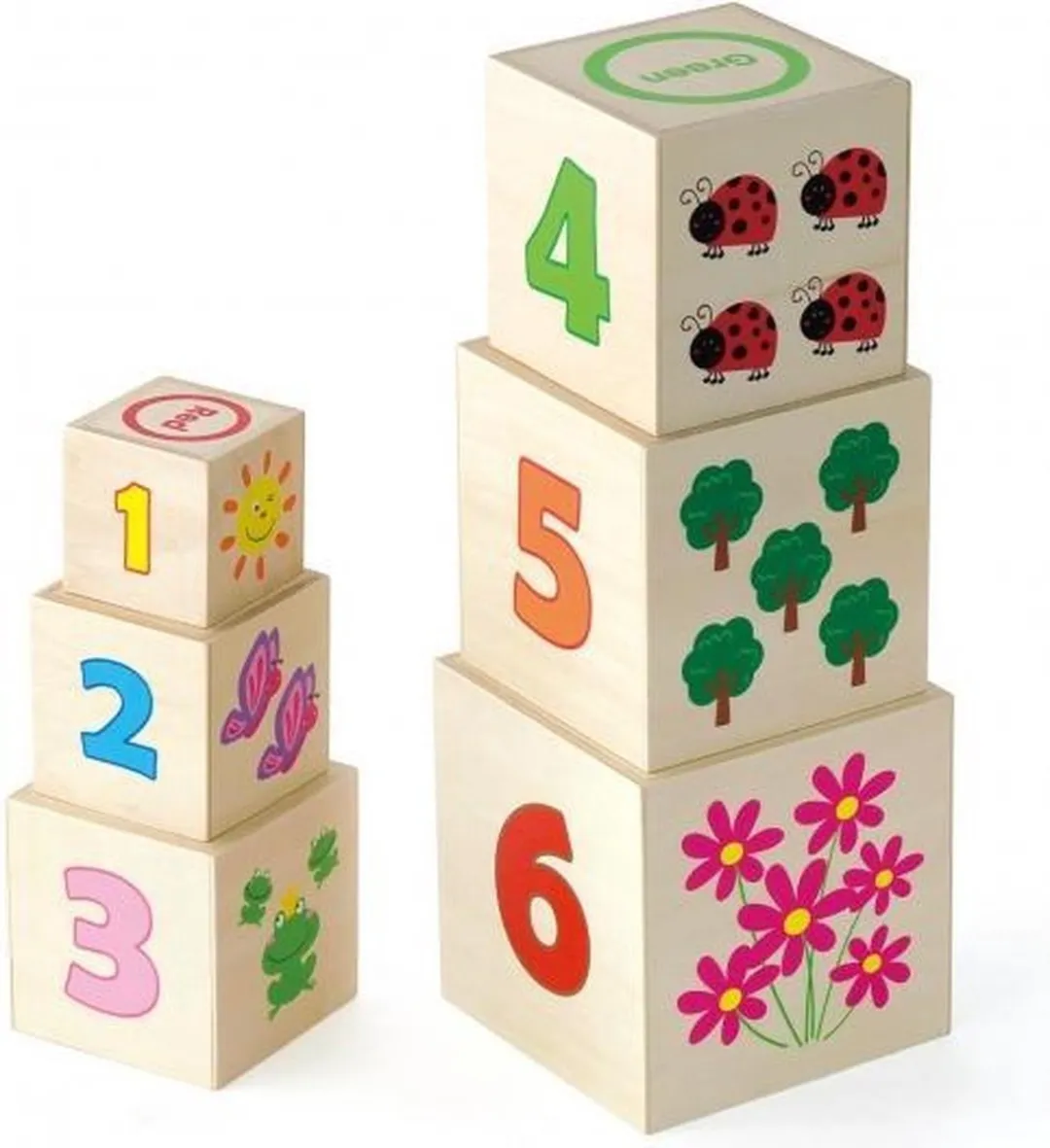 Vigatoys Educatief Spel Stapelkubus 50392 - Meerdere kleuren