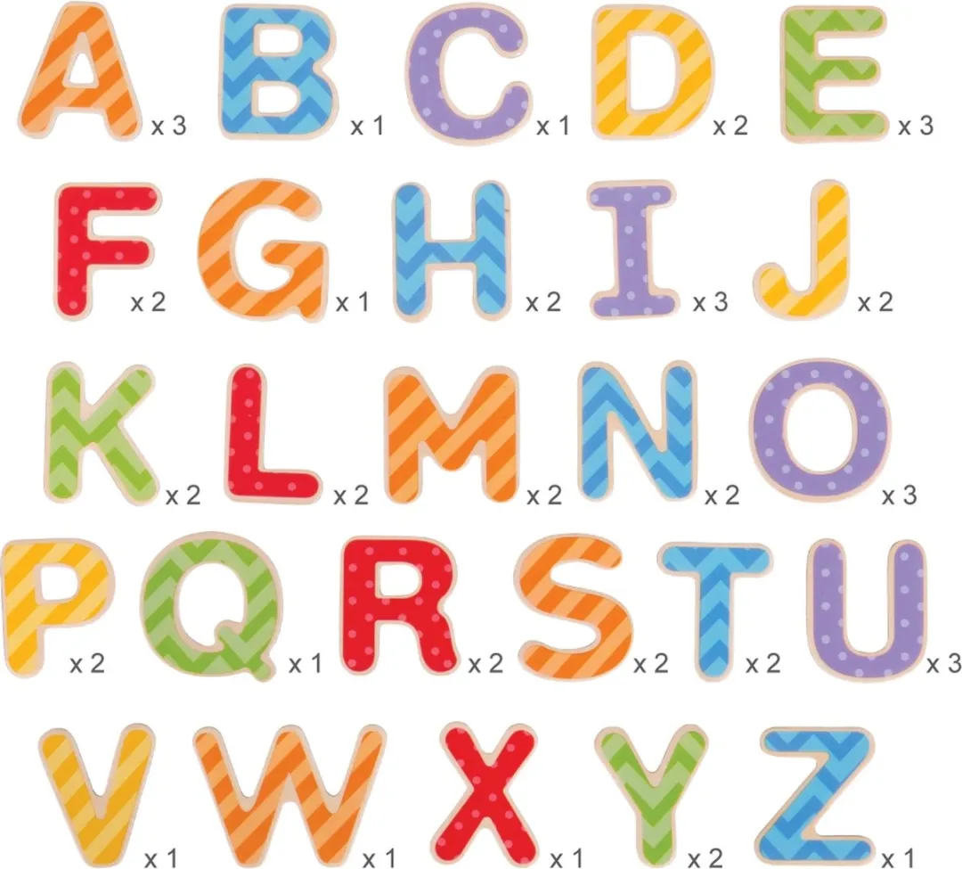 BIGJIGS Magnetische Letters Hoofdletters - 2 Stuks - Multikleur