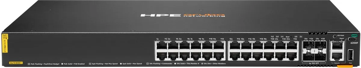 HP ANW 6200F JL725B Switch - 24x PoE 370W - 4x SFP+ - afbeelding 6 van 6
