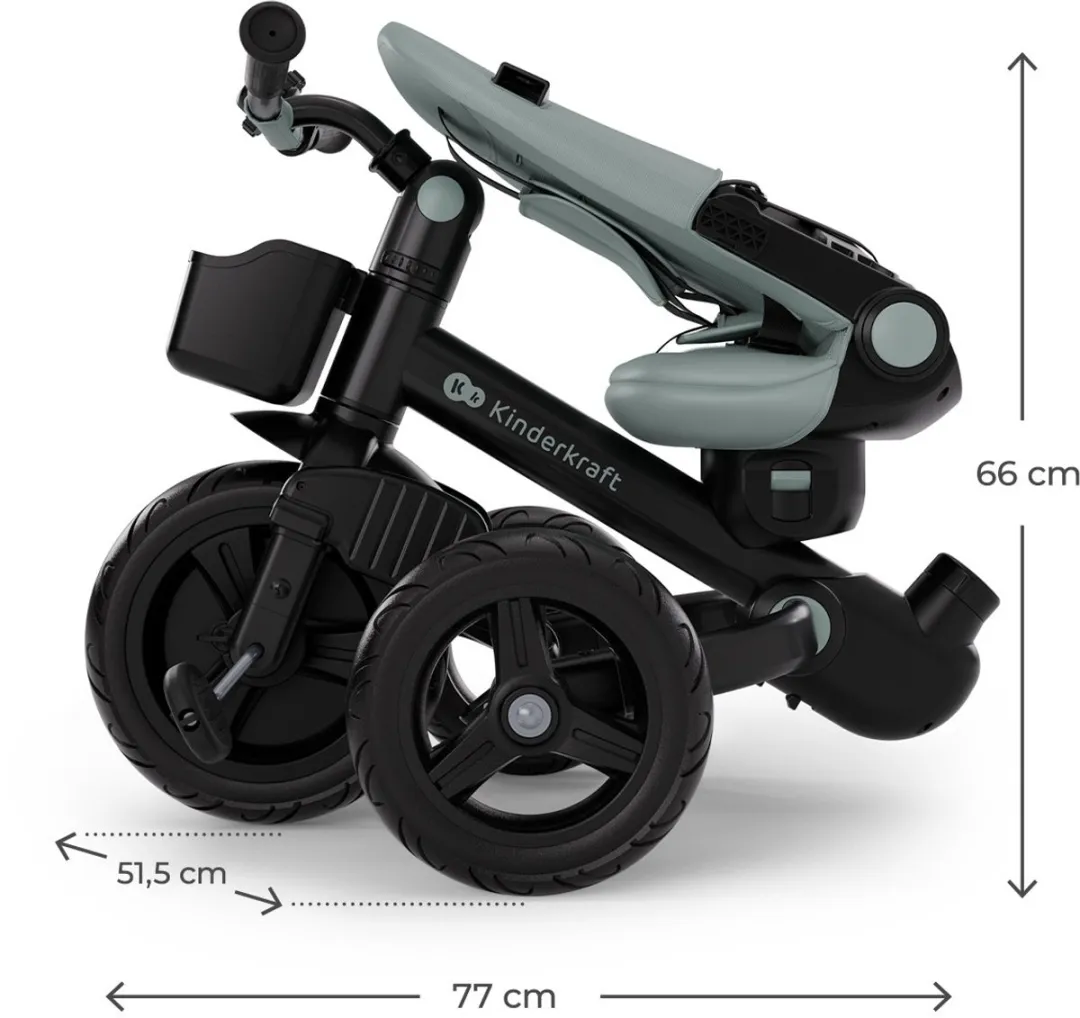 KinderKraft AVEO 2 PLUS Driewieler 6-in-1 - Groen - afbeelding 6 van 6
