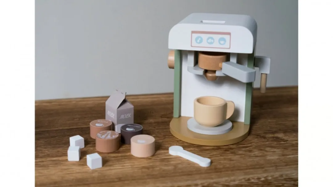 Dantoy Houten Koffiemachine XL Multicolor - 13-delig