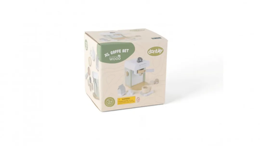 Dantoy Houten Koffiemachine XL Multicolor - 13-delig