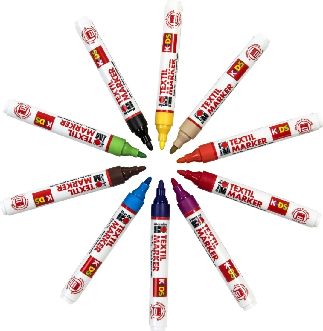 Marabu Kids Textielstiften - 10 Kleuren Multi
