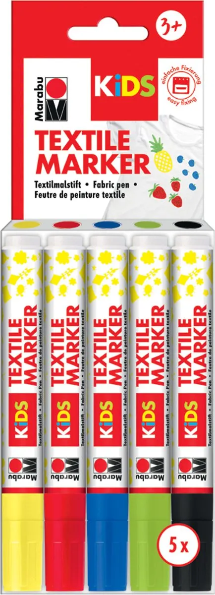 Marabu Kids Textielstiften - 10 Kleuren Multi
