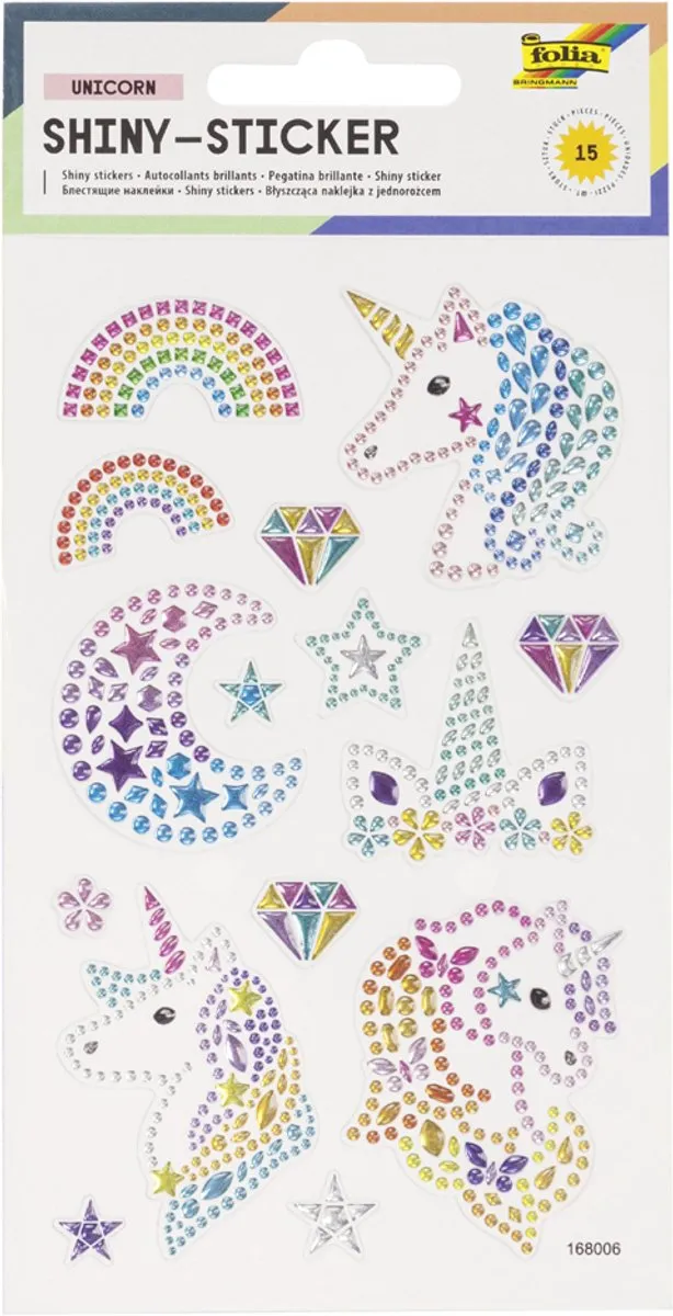 Folia Glanzende Unicorn Stickers