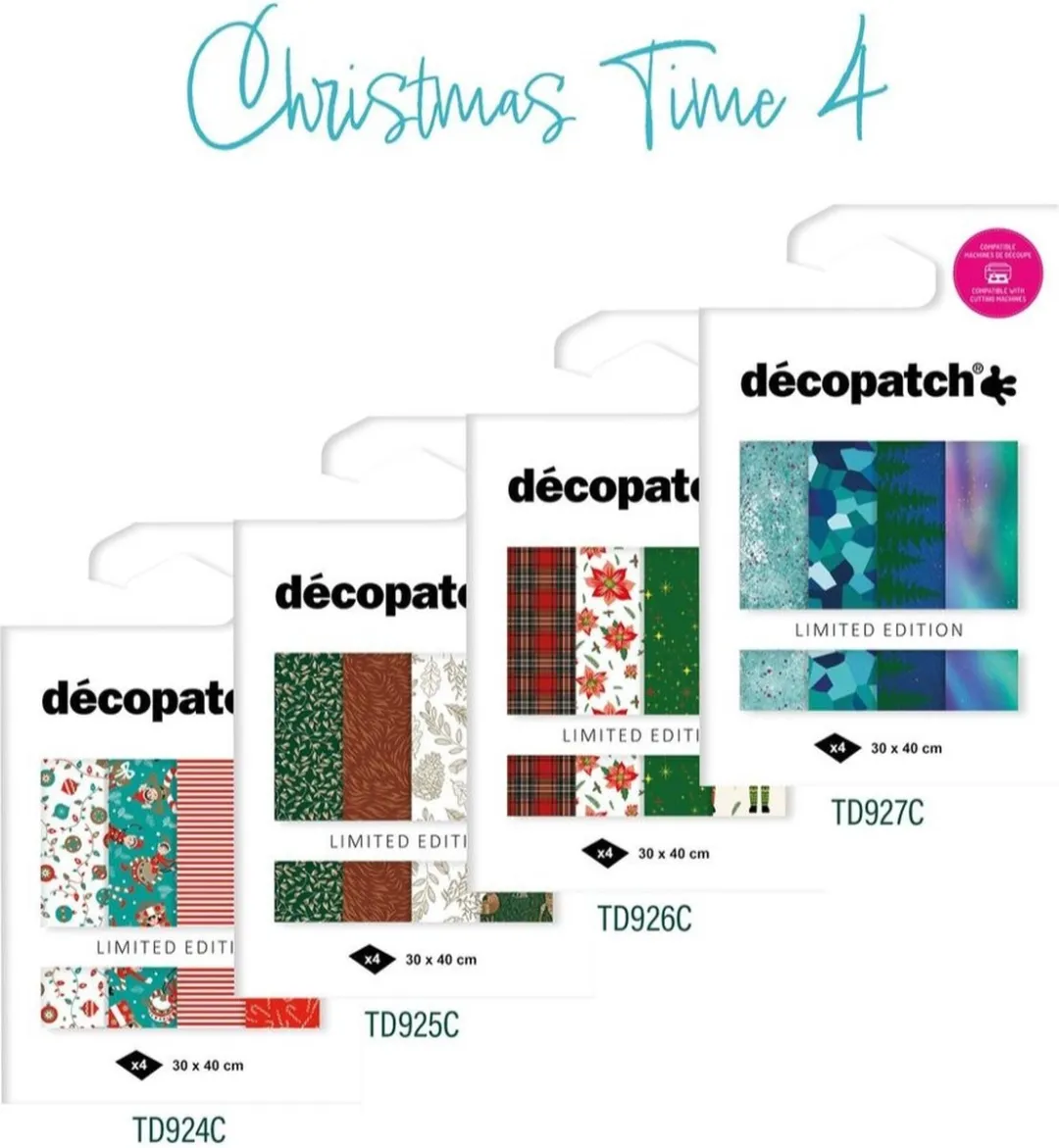 Decopatch Texture Papier Set ELFEN Hotfoil - 4 Stuks A3