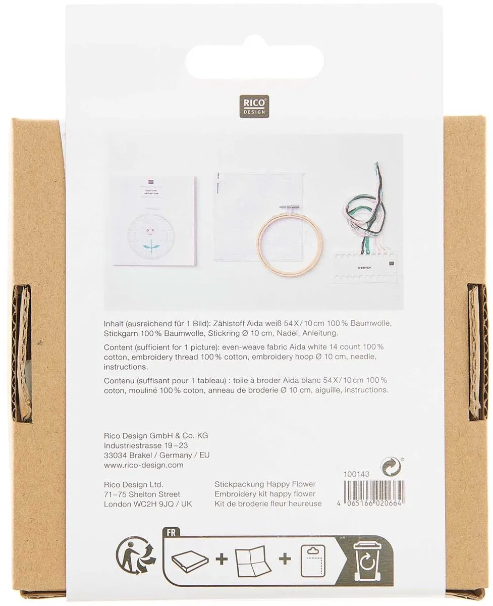 Rico Design Blijde Bloem Borduurpakket - Multi Color