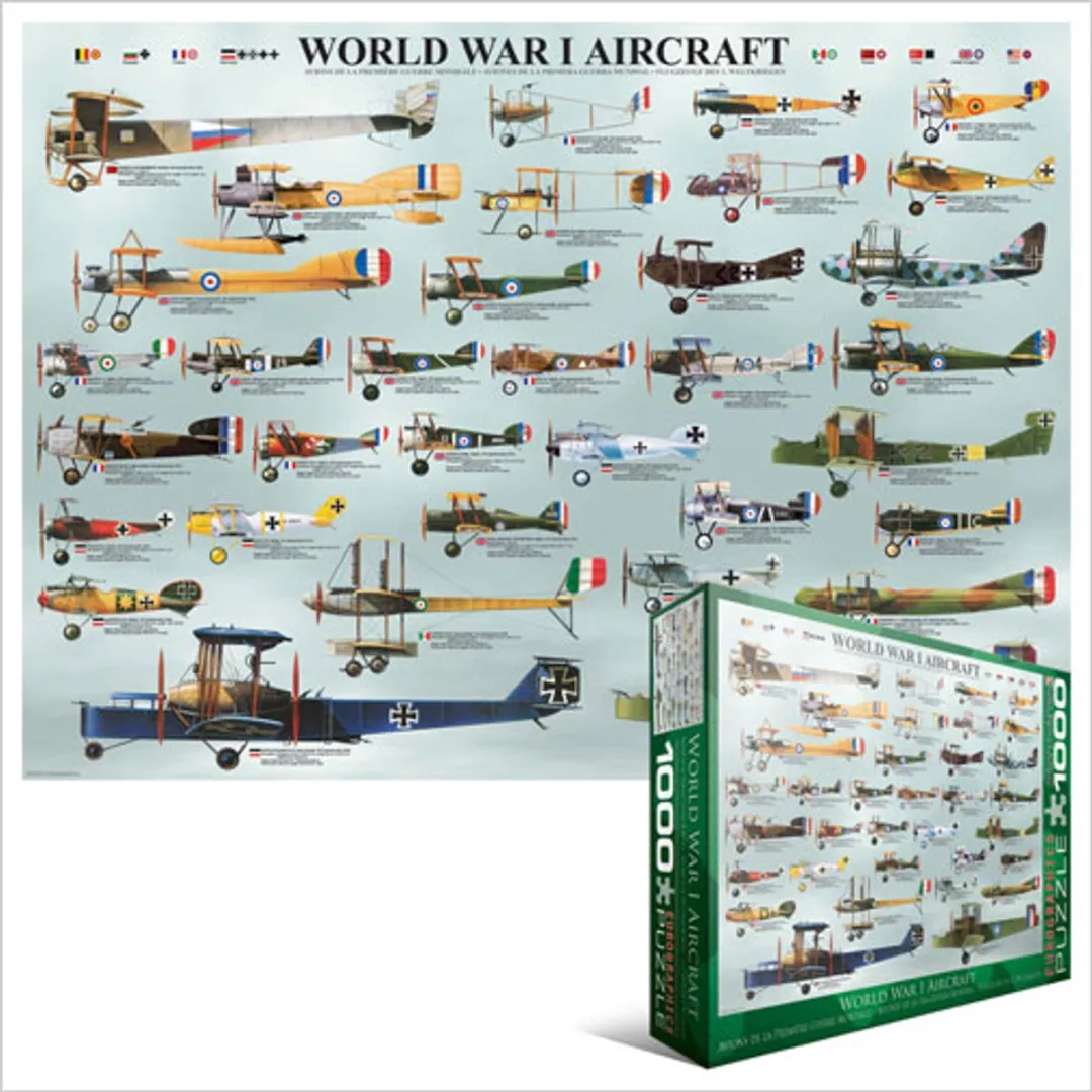 Eurographics World War I Aircraft Puzzel 1000 Stuks - Groen