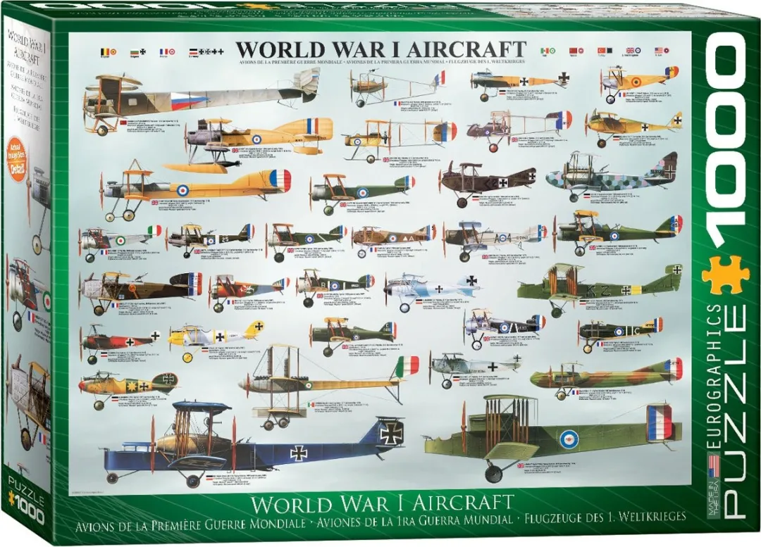 Eurographics World War I Aircraft Puzzel 1000 Stuks - Groen