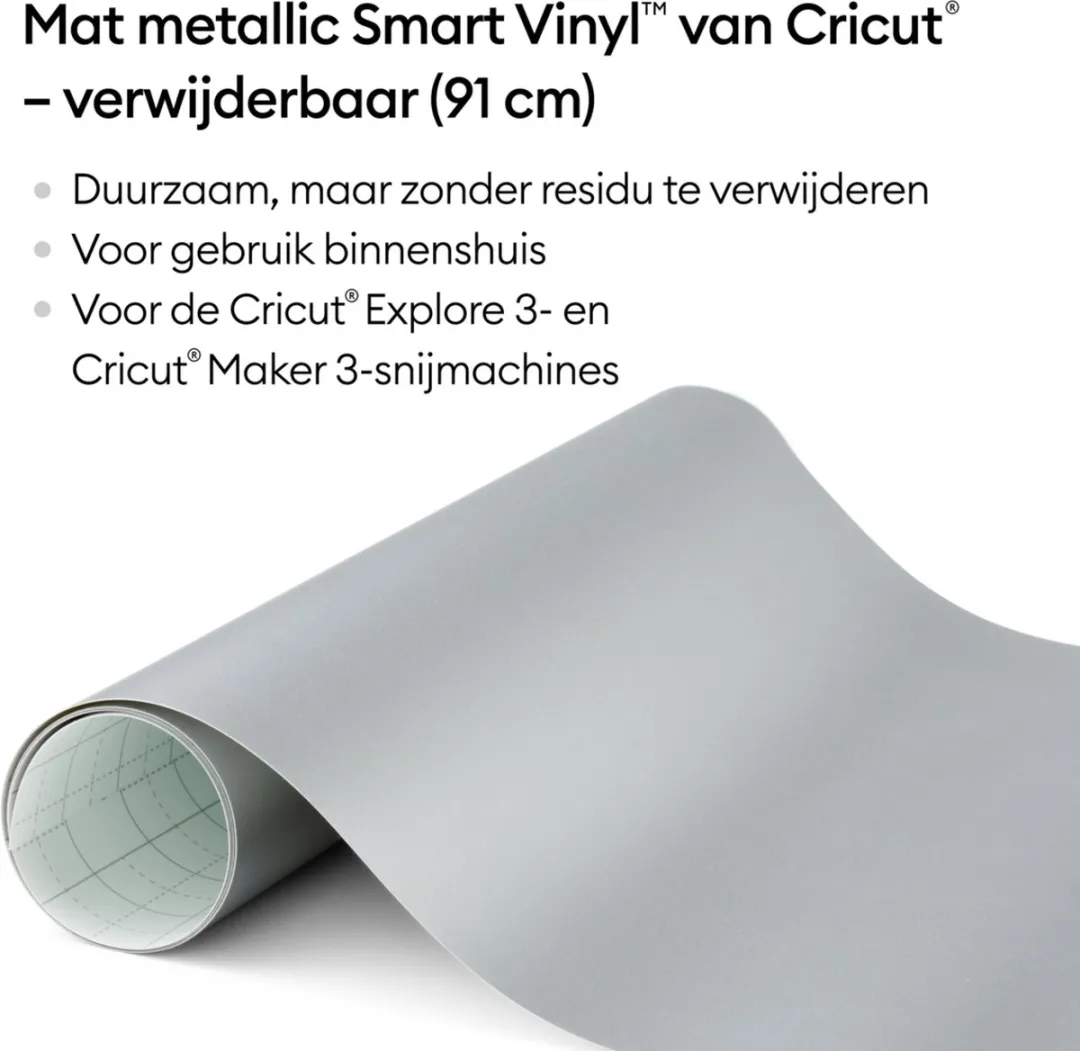 Cricut Smart Vinyl Verwijderbaar 33x91cm - Mat Zilver - afbeelding 6 van 6