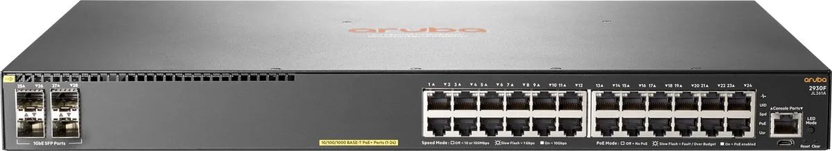 HP JL261A Netwerkswitch - 24x PoE 1Gbps + 4x SFP 56Gbps - Grijs