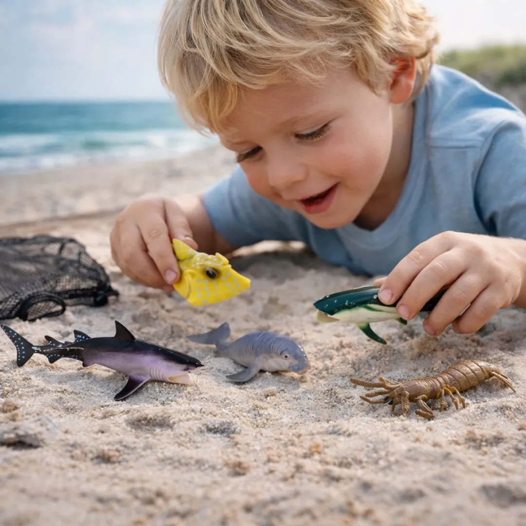 Eddy Toys Zeedieren Speelgoedset 6 Stuks - Grijs