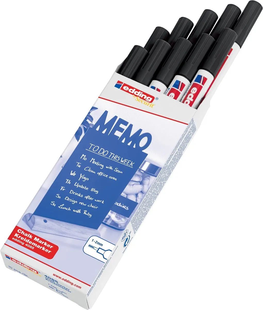 edding 4085 Krijtmarker - 10 Stuks - Zwart