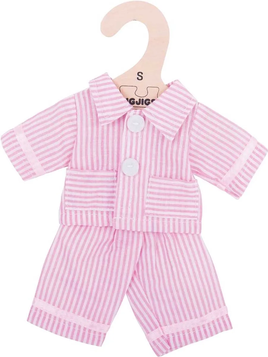 BIGJIGS Pyjama Pop Roze/Wit Gestreept