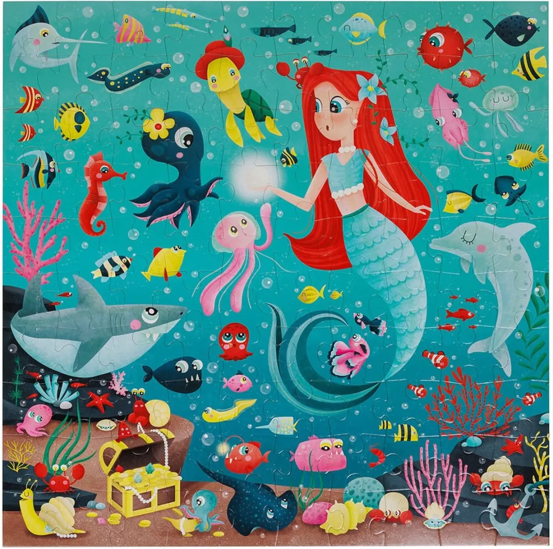 Eurekakids Zeemeermin Glow-in-the-Dark Puzzel 100 Stukjes - 91x61cm