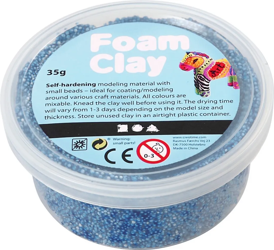 Foam Clay Blauw Glitter Boetseerklei 35g