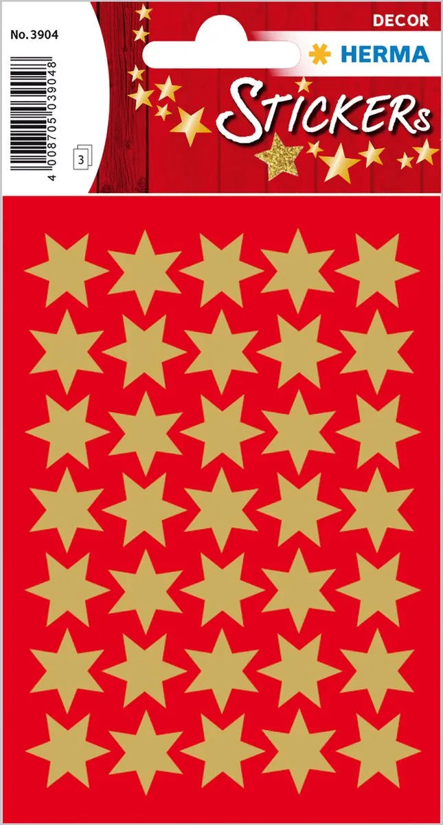 Herma 3904 Kerstster Stickers Goud Ø16mm