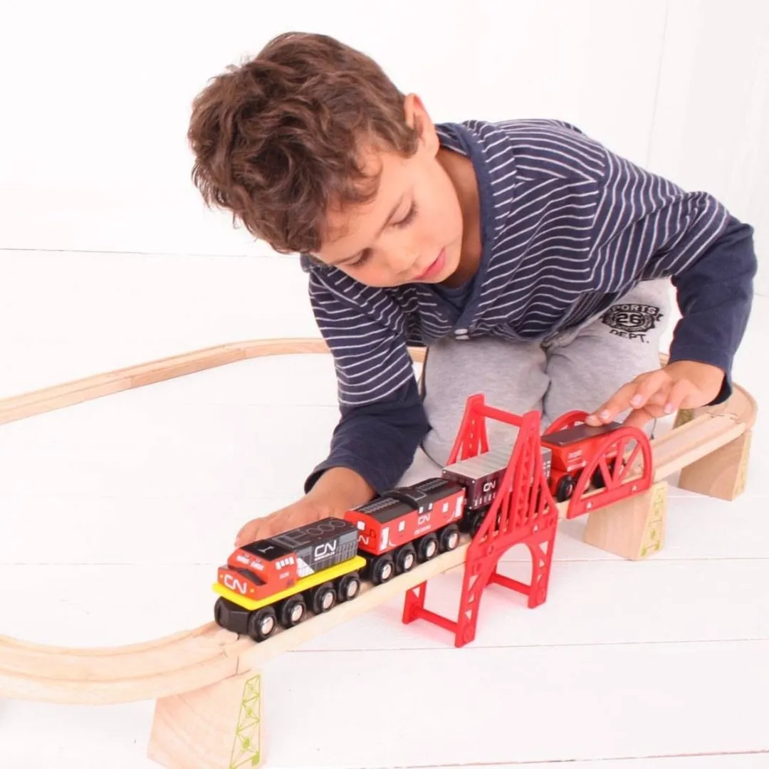 BIGJIGS Houten CN Trein 5-delig - Multi