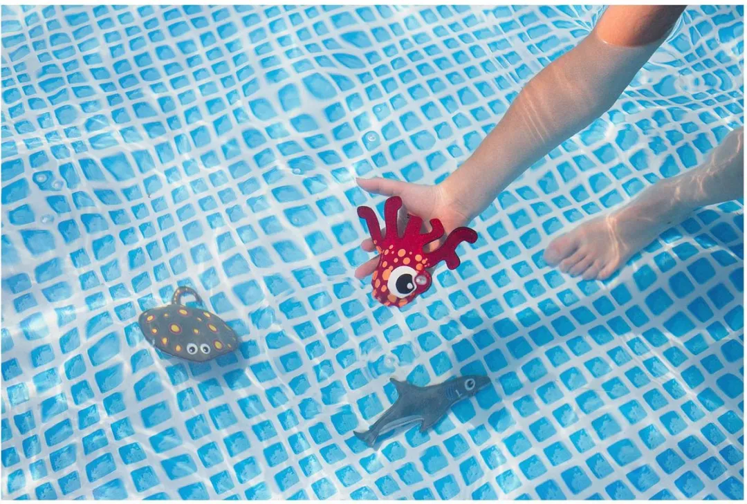 BS Toys Water Duikdieren GA388 - 3 Stuks - Rood/Geel/Grijs