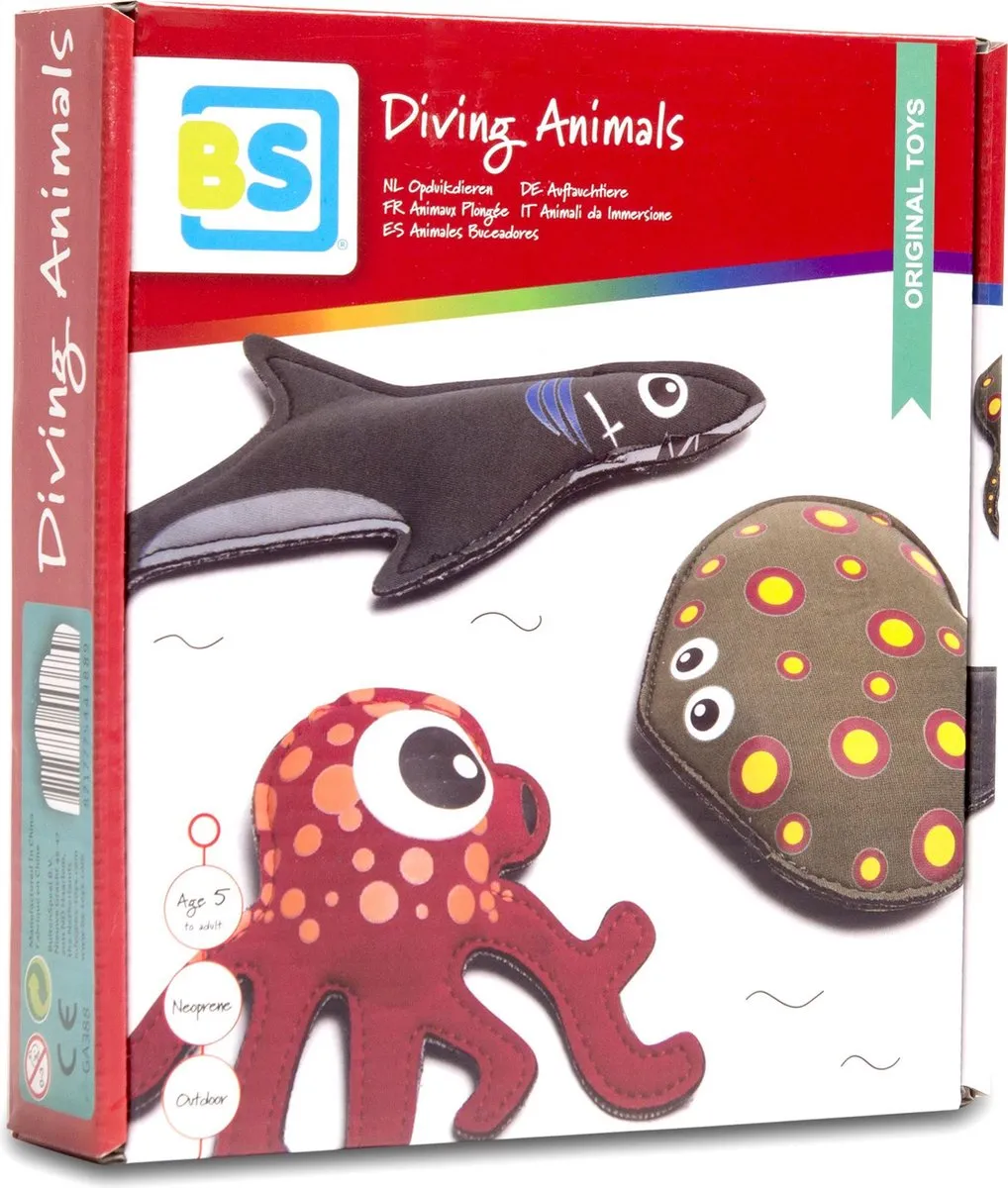 BS Toys Water Duikdieren GA388 - 3 Stuks - Rood/Geel/Grijs