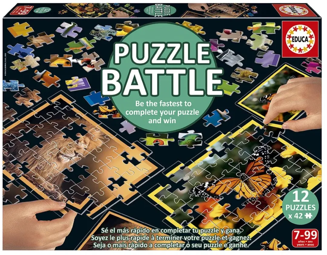 Educa Battle Jr Natura Puzzel - 42 Onderdelen - 12 Stuks