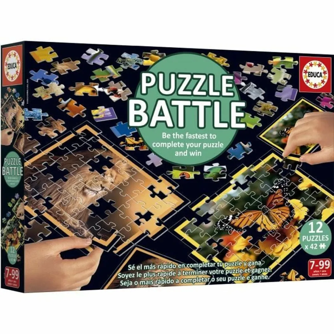Educa Battle Jr Natura Puzzel - 42 Onderdelen - 12 Stuks