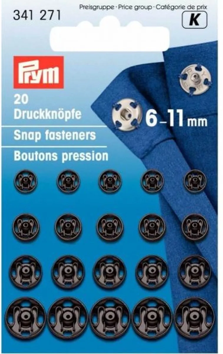 Prym Aannaaidrukknopen 6-11mm - 20 Stuks Zwart - afbeelding 6 van 6