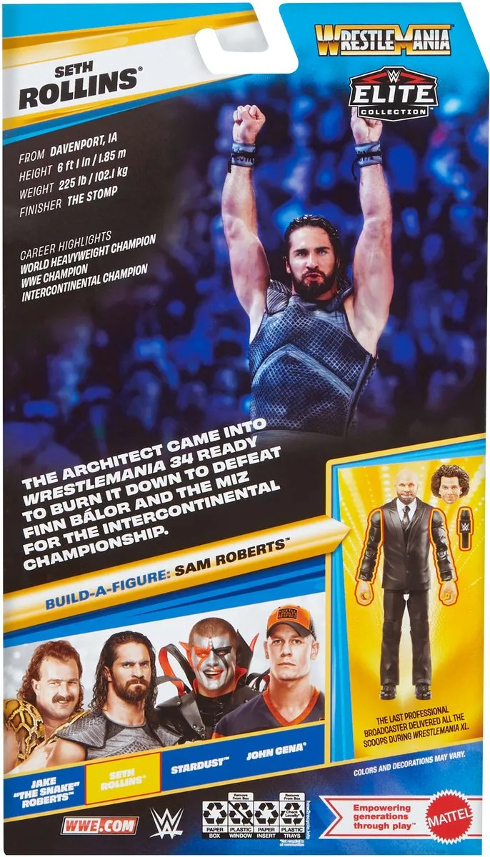 Mattel WWE Seth Rollins WrestleMania Actiefiguur - Multicolor
