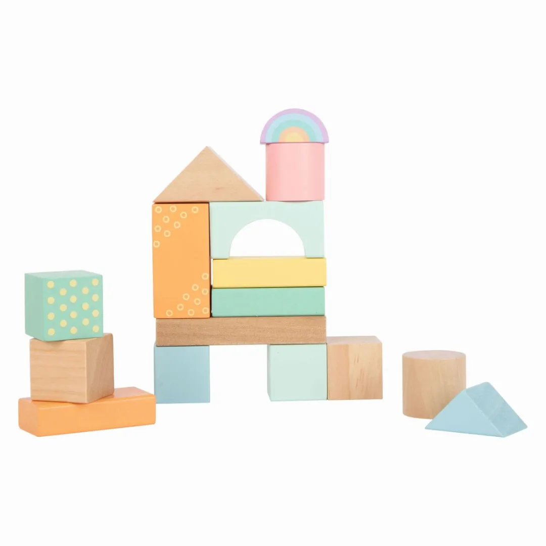 Small Foot Houten Bouwblokken Pastel - 50 Stuks