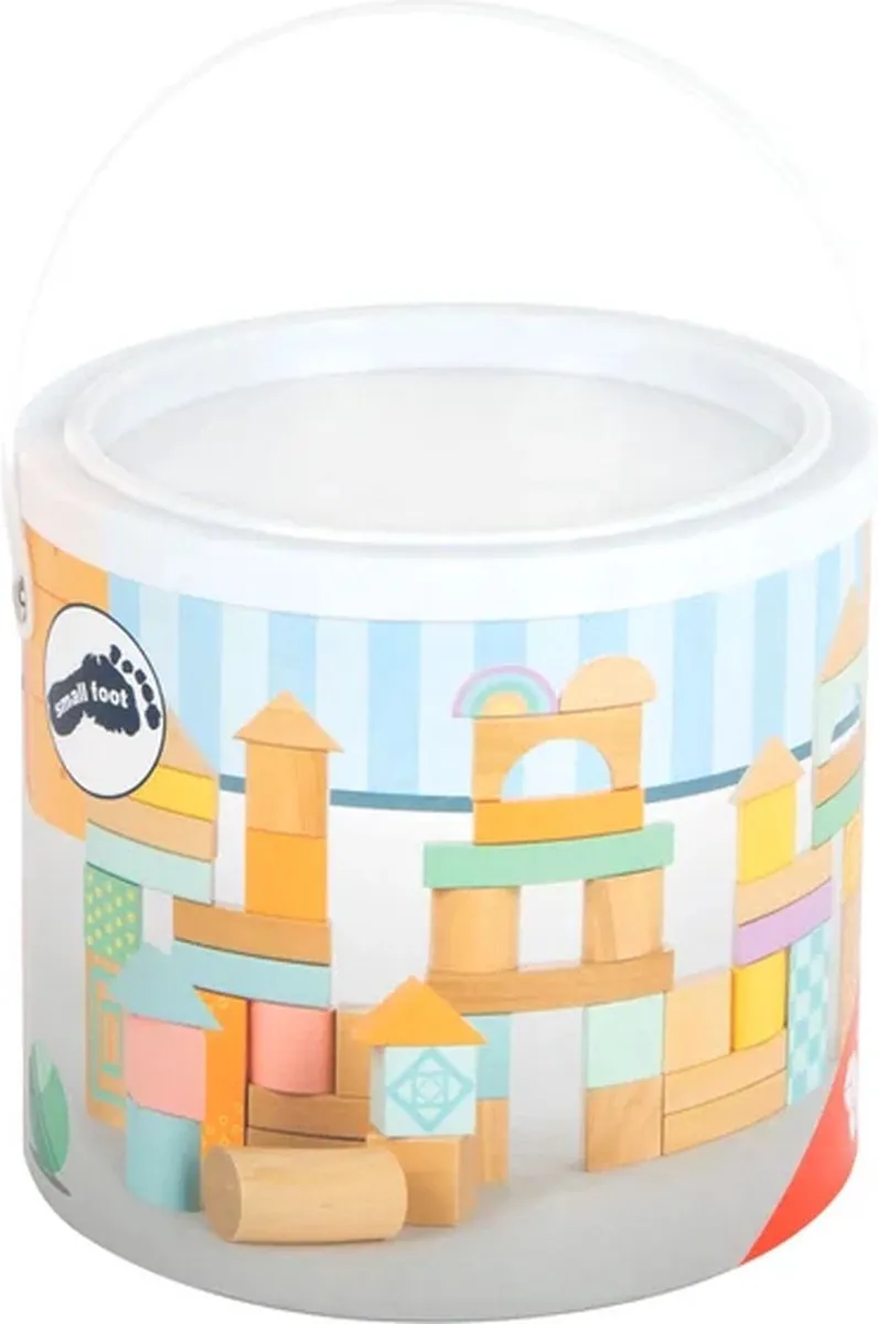 Small Foot Houten Bouwblokken Pastel - 50 Stuks