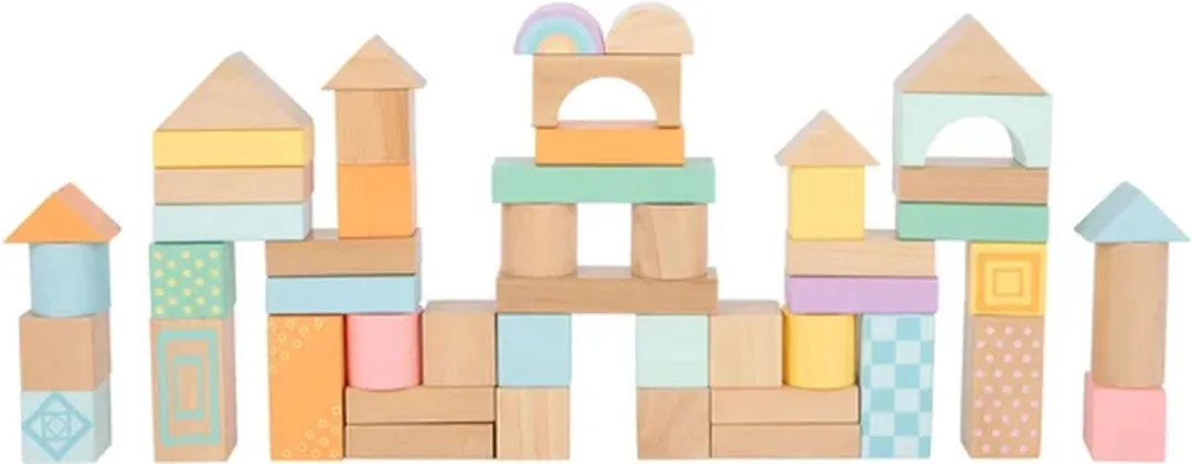 Small Foot Houten Bouwblokken Pastel - 50 Stuks - afbeelding 6 van 6