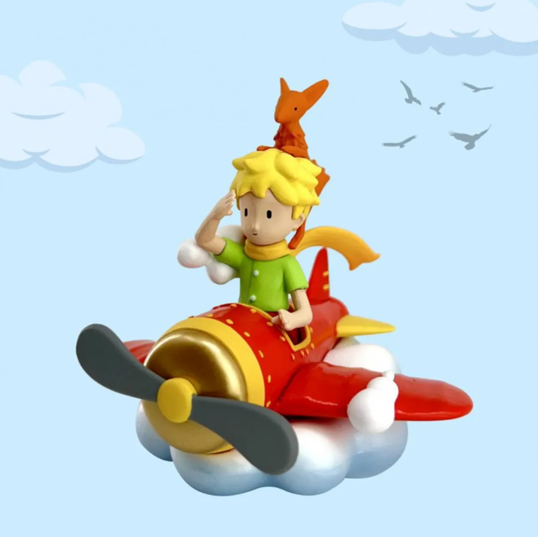 Plastoy The Little Prince P040453 Mini-Figuur - Little Prince & Vos op Vliegtuig - Multi