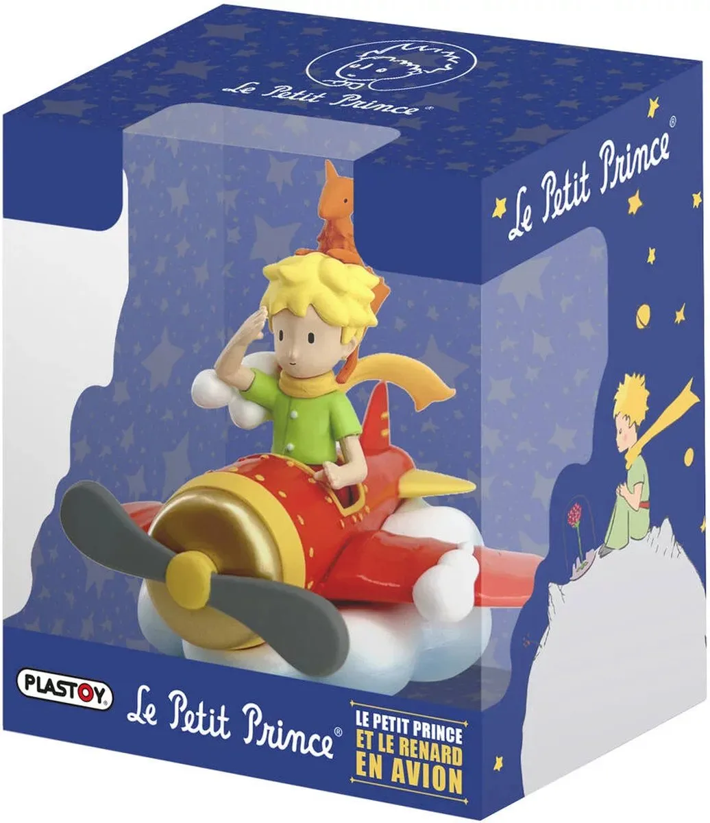 Plastoy The Little Prince P040453 Mini-Figuur - Little Prince & Vos op Vliegtuig - Multi