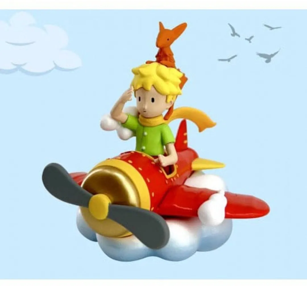 Plastoy The Little Prince P040453 Mini-Figuur - Little Prince & Vos op Vliegtuig - Multi