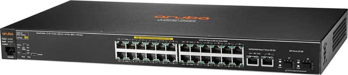 HP Aruba 2530-24-PoE+ Switch - 24 PoE-poorten - Grijs