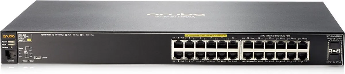 HP Aruba 2530-24-PoE+ Switch - 24 PoE-poorten - Grijs