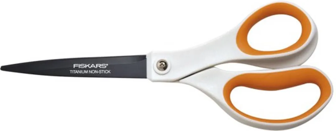 Fiskars Non Stick Hobbyschaar 21cm - Wit/Oranje
