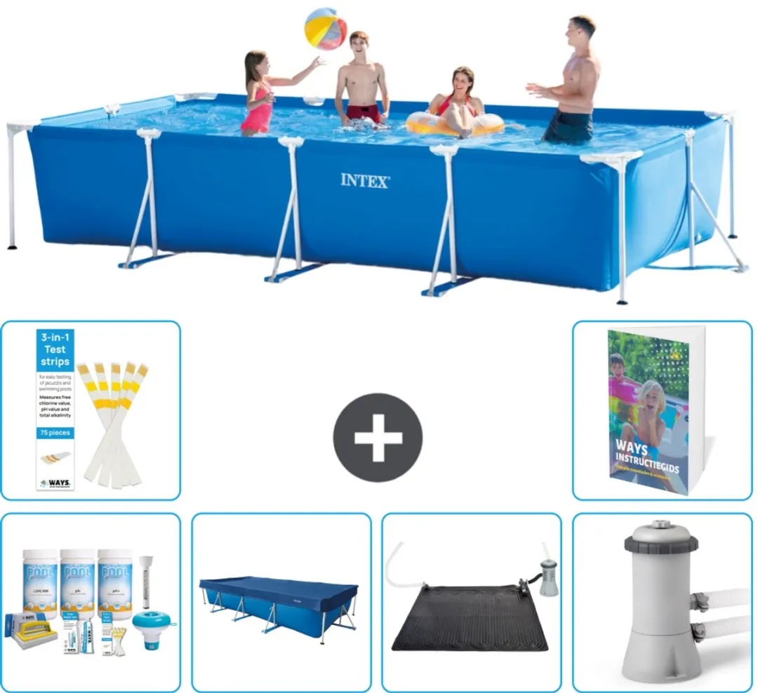 Intex Rechthoekig Frame Zwembad 450x220cm Blauw