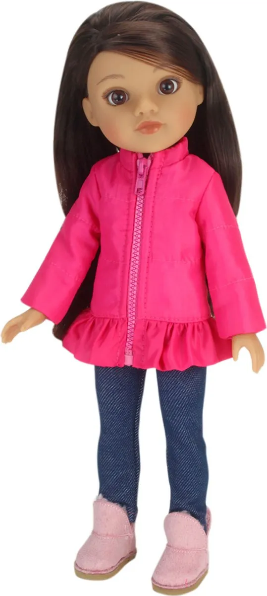 Sophia's by Teamson Kids Poppenkleding XS - Puffer Jas, Leggings & Laarzen Blauw/Roz