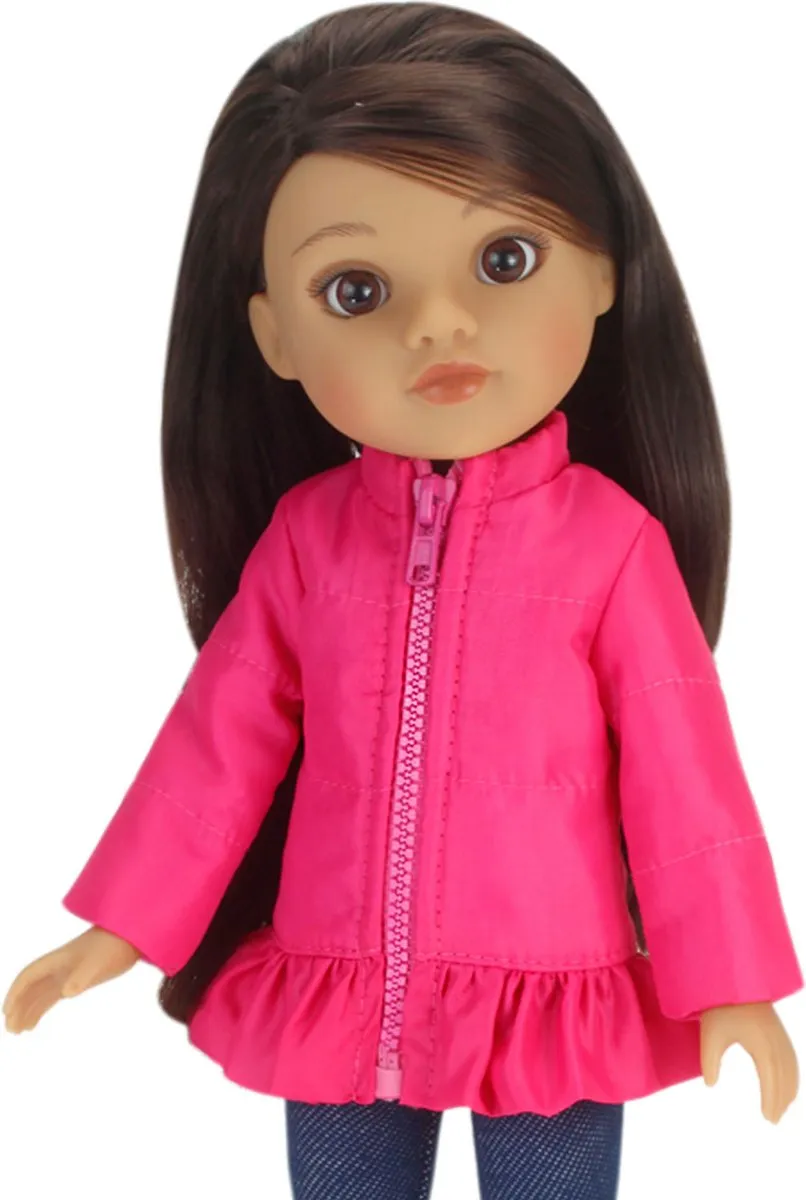 Sophia's by Teamson Kids Poppenkleding XS - Puffer Jas, Leggings & Laarzen Blauw/Roz