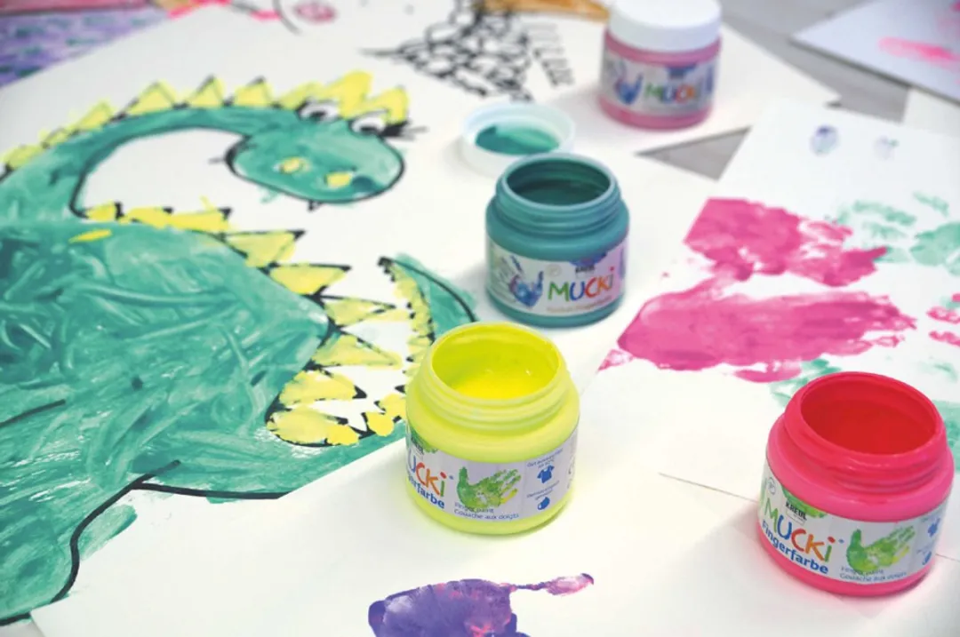Kreul 2317 Acrylverf 150ml - 4 Kleuren (Blauw/Geel/Roze/ Groen)